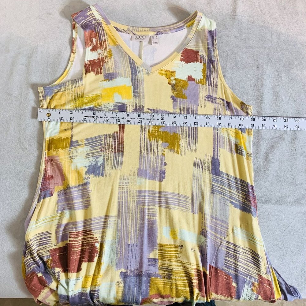 LOGO Laurie Goldstein Maxi Asymmetric Dress With Pockets Yellow & Purple M - Picture 8 of 13